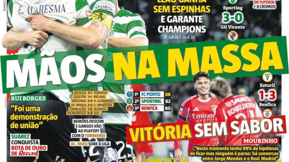 Por cá: Varanda de campeões e mãos na massa