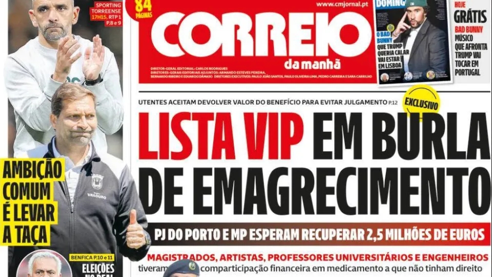 Hoje é notícia: Lista VIP em burla; Padres com desconto, mas sem subsídio