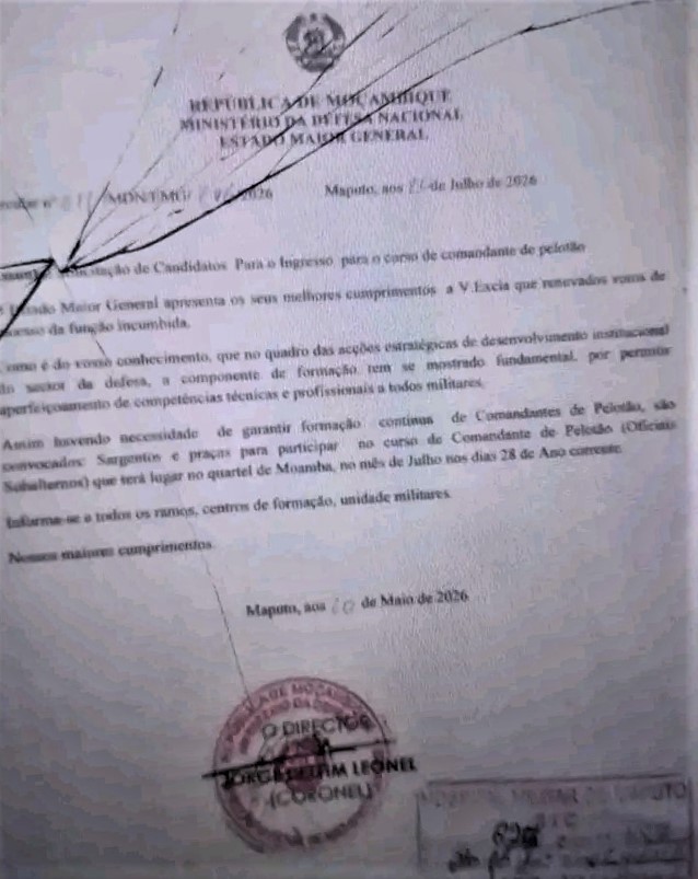 Ministério diz ser falso documento sobre ingresso no Curso de Comandante de Pelotão