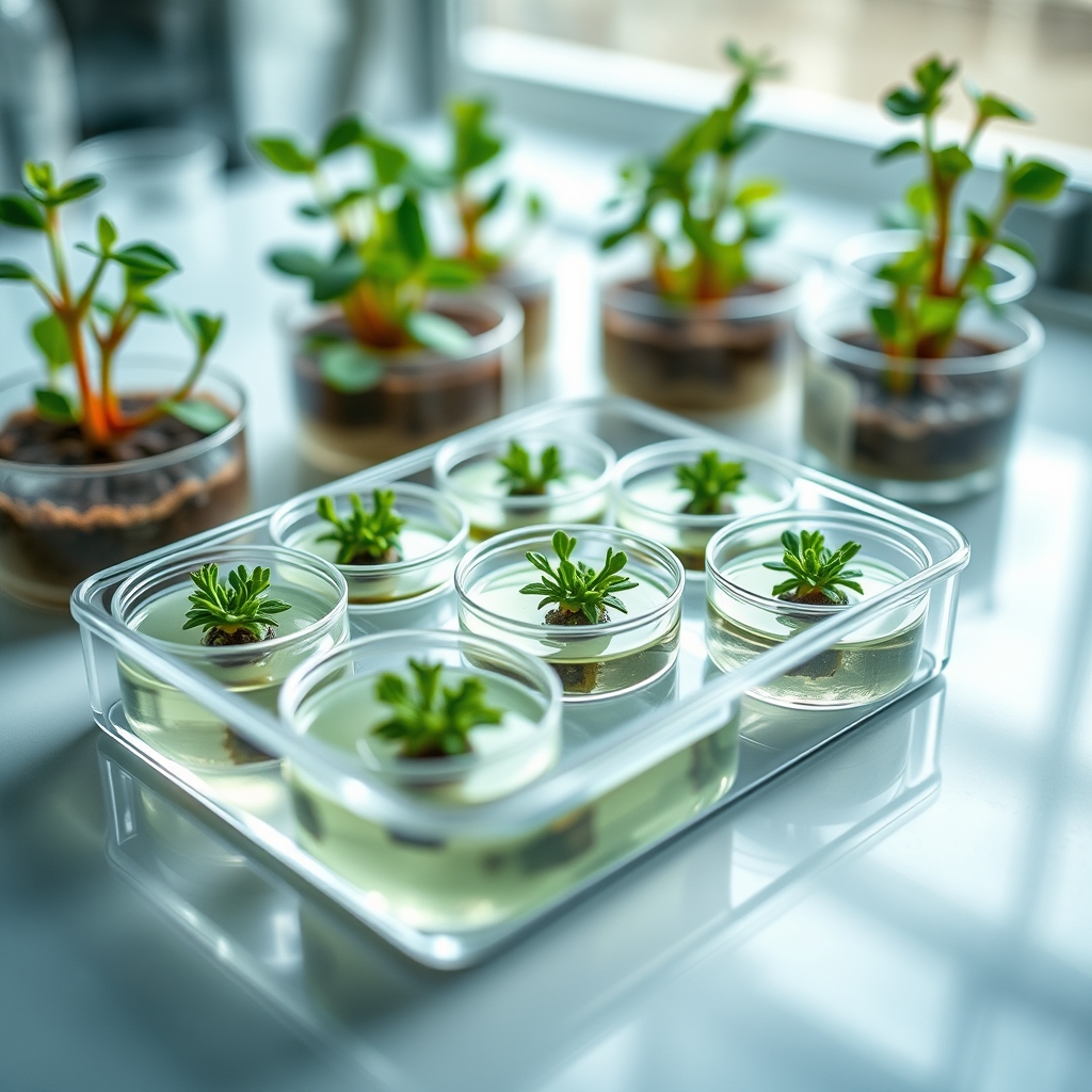 Placa de Petri em laboratório com colónias celulares cultivadas para testes avançados de biocomputação experimental