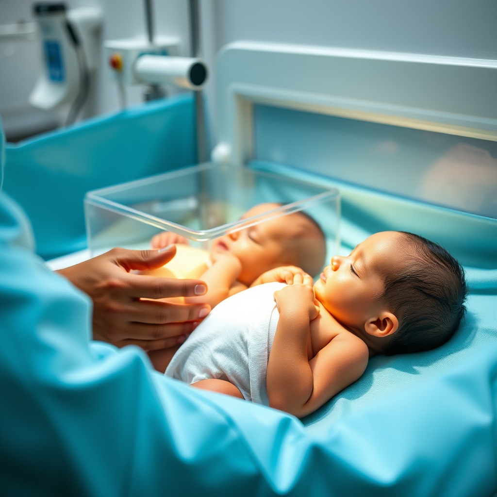 Frascos de vidro esterilizados para conservação de leite materno alinhados numa unidade hospitalar de neonatologia.